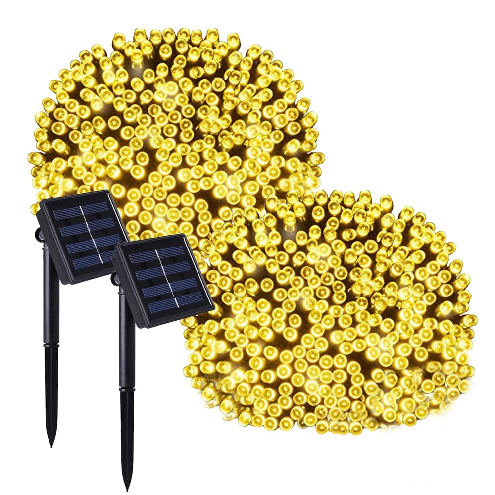 Lot de 2 Guirlandes solaires Plastique Noir 400led