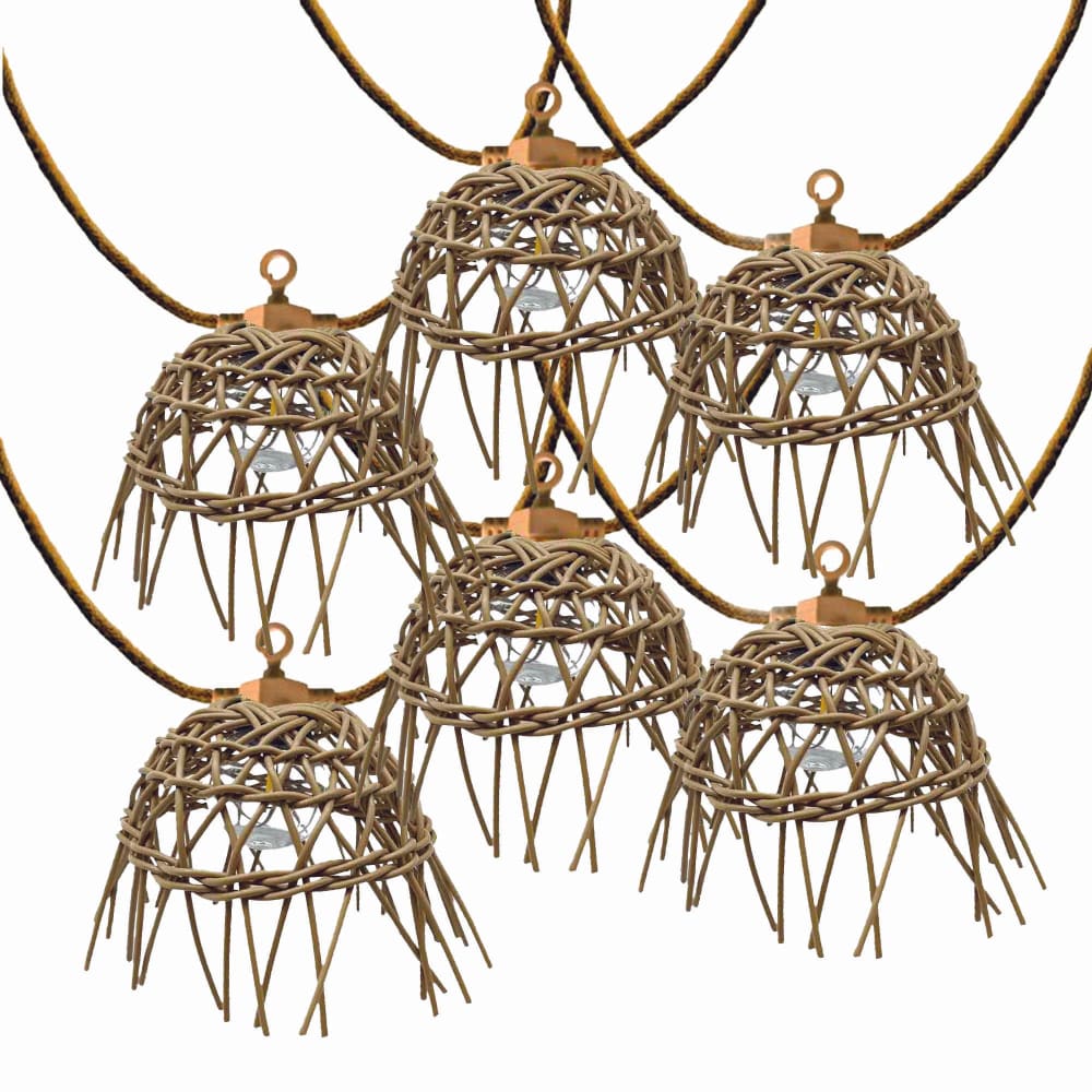 Guirlande solaire Hybride Corde Marron 13m