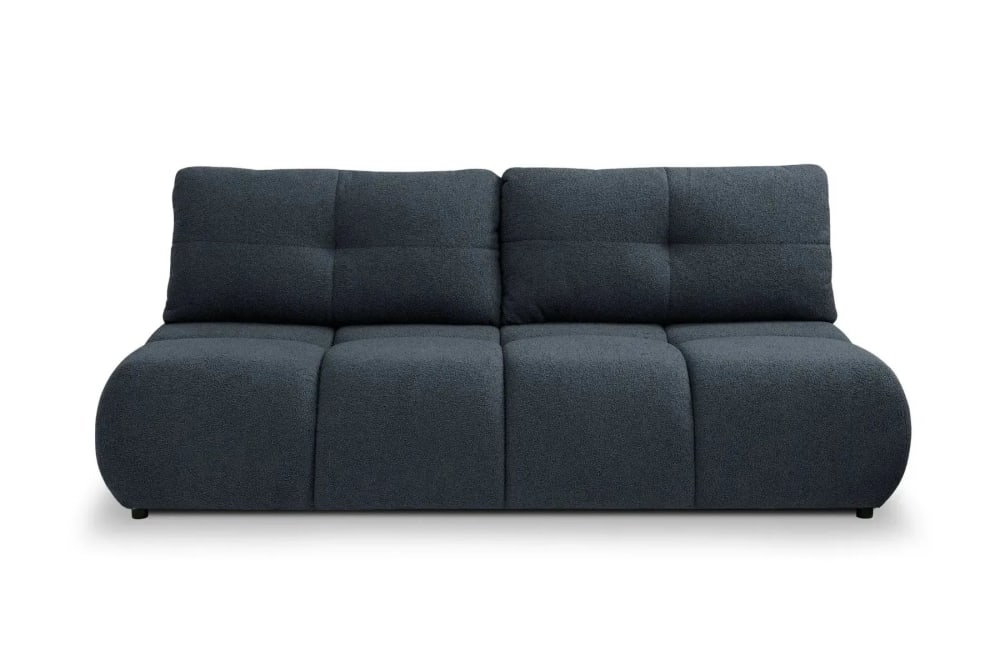 Canapé droit convertible tissu bouclette 2 places Bleu