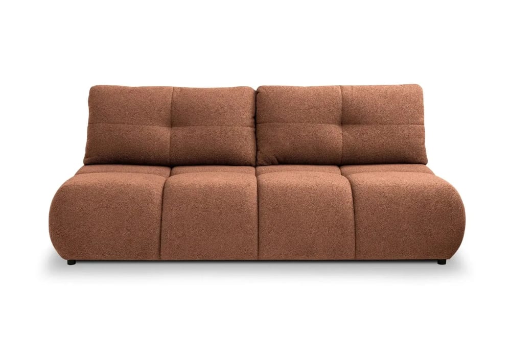 Canapé droit convertible tissu bouclette 2 places Terracotta