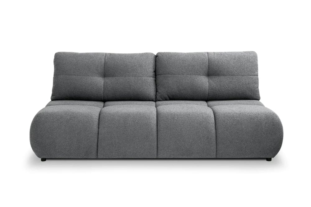 Canapé droit convertible tissu bouclette 2 places Gris foncé