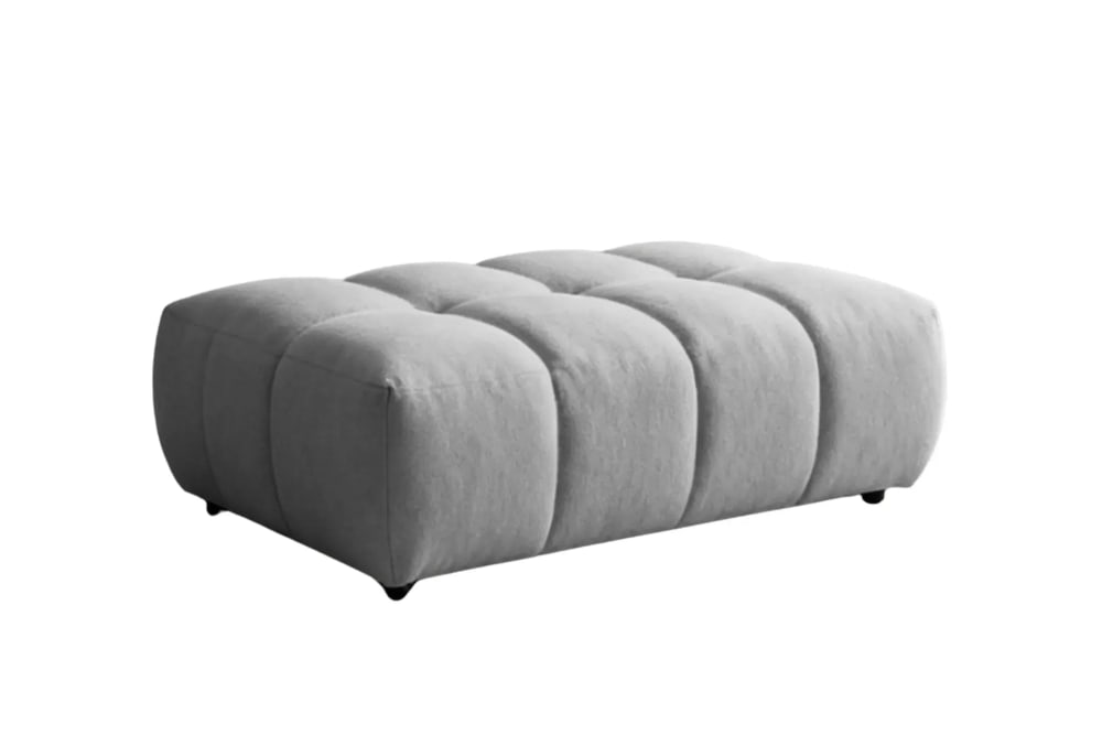 Pouf en tissu bouclette - clair