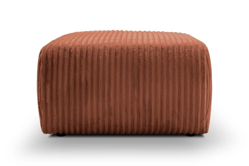 Pouf en velours côtelé - terracotta