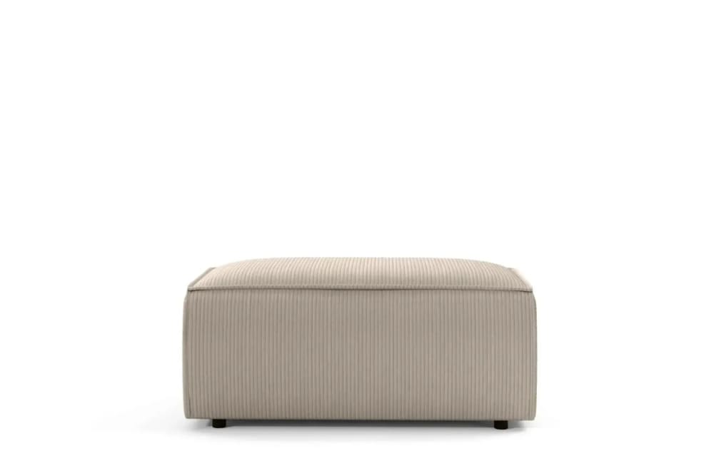 Pouf en velours côtelé beige 102x69x42