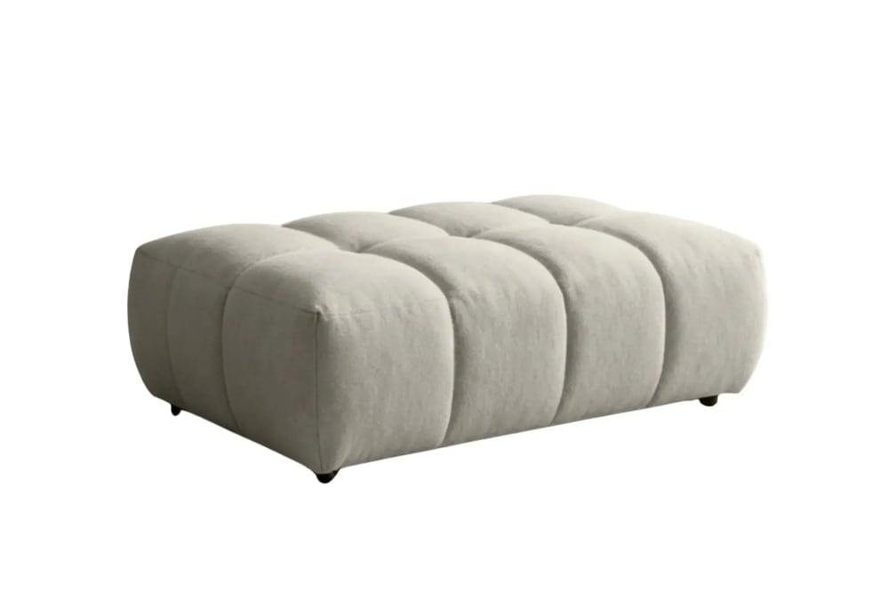 Pouf en tissu bouclette beige 120x60x40