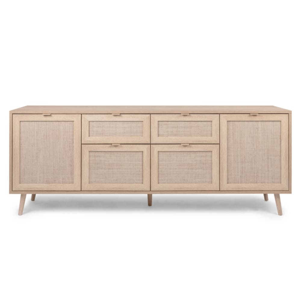 Concept Usine Sideboard mit Schubladen und Schränken in Rattanoptik style industrial Braun Spanplatte