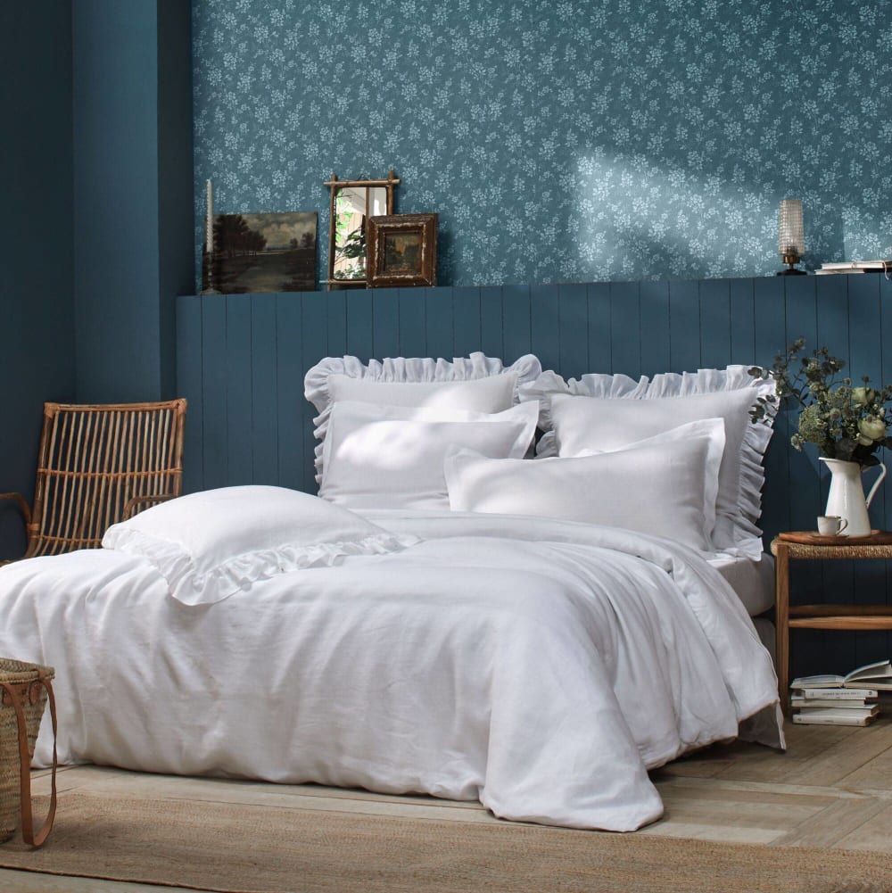 Housse de couette en lin blanc 260 x 240 cm