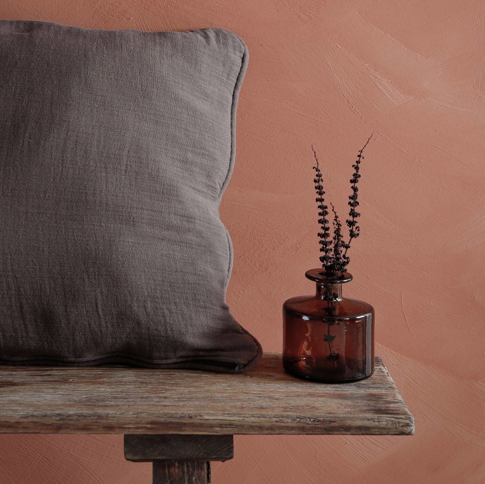 Coussin gaze de coton 45 x 45 cm taupe — vue 3