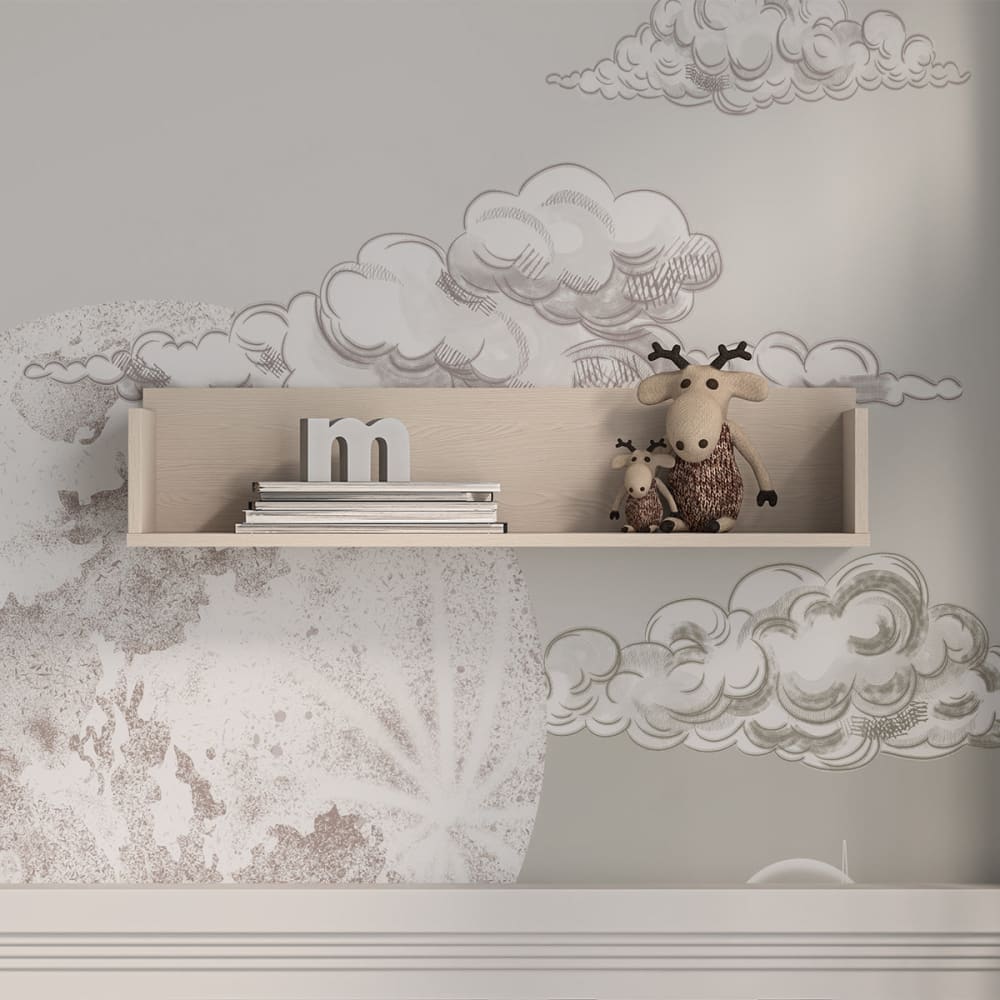 Etagère murale bois beige
