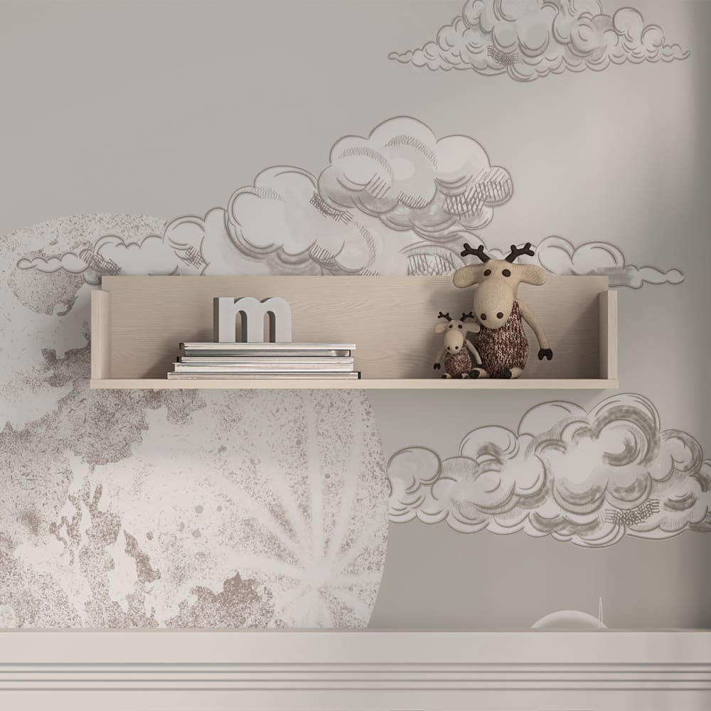 Etagère murale bois - contreplaqué beige effet bois