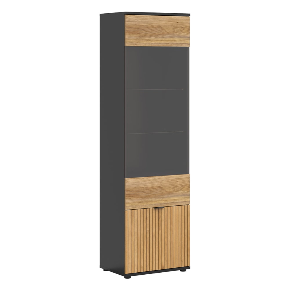 Vitrine 2 portes noir panneaux de particules stratifié marron Vitrine 2 portes noir panneaux de particules stratifié marron