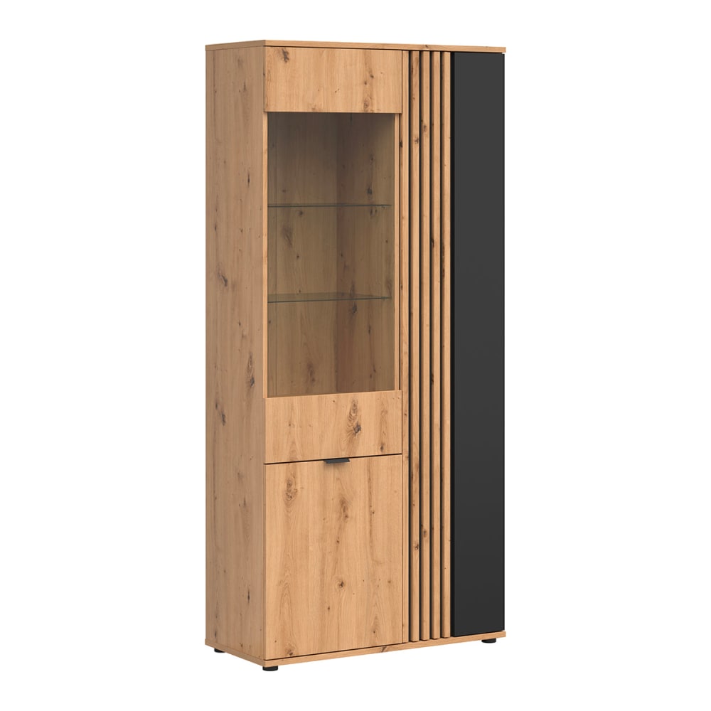 Petits meubles 3-türiges Geschirrschrank Spanplatten Laminat Holz Braun Spanplatte