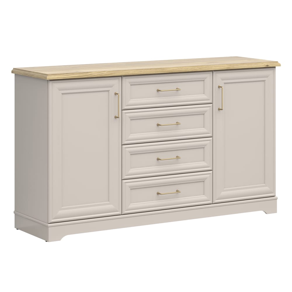 Buffet 2 portes 4 tiroirs stratifiés beige