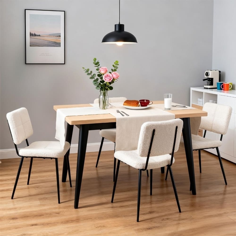 4er-Set Esszimmerstühle Bouclé Industrie Weiß - Maisons Du Monde