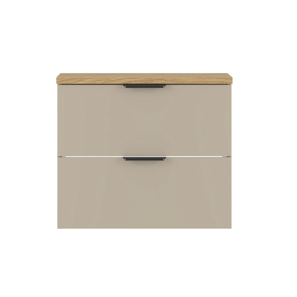 Waschtischunterschrank 60cm Waschtisch Melamin Kaschmir und Holz