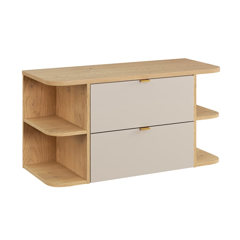 Petits meubles Waschtischunterschrank 100cm Melaminbeschichtete Platten Kaschmir Beige Spanplatte