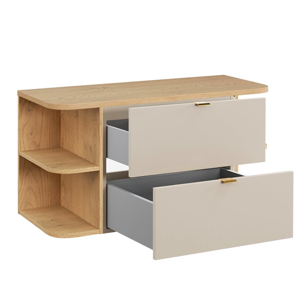 Waschtischunterschrank 100cm Melaminbeschichtete Platten Kaschmir