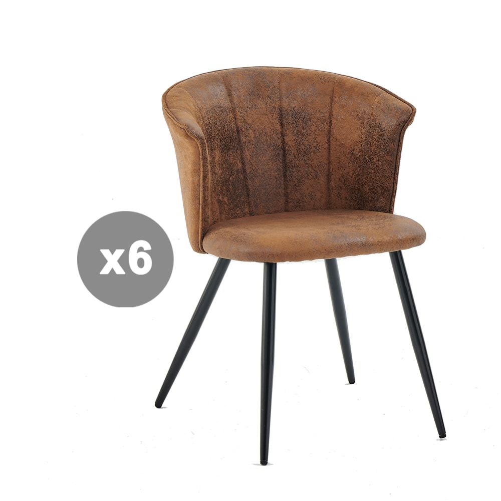 Lot de 6 chaises en microfibre - structure