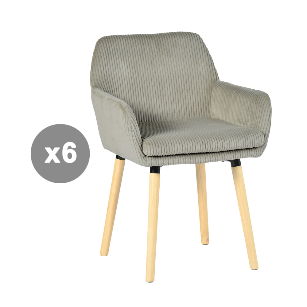 Lot de 6 chaises en tissu - scandinave