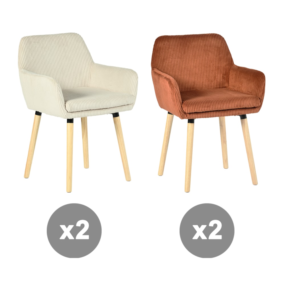 Lot de 4 chaises en tissu - scandinave