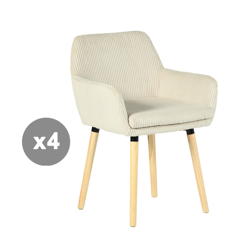 Lot de 4 chaises en tissu