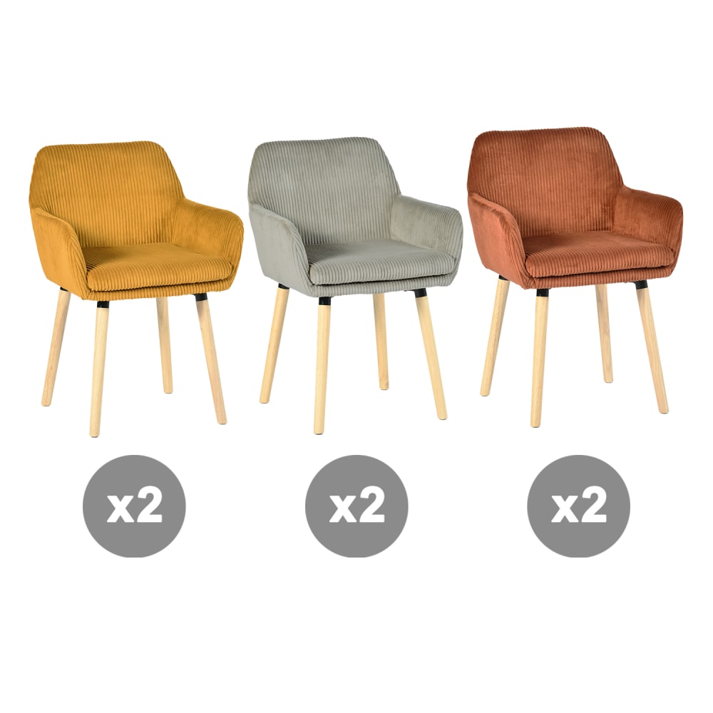 Lot de 6 chaises en tissu - scandinave