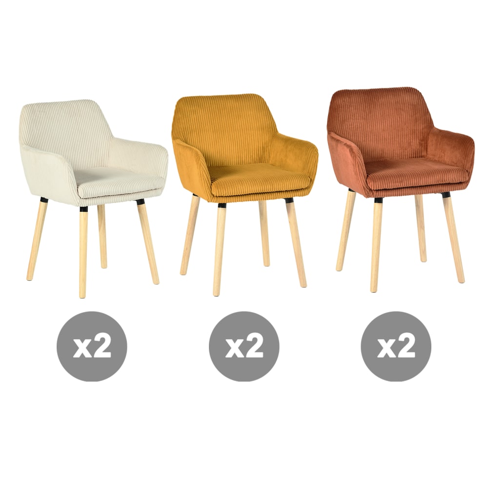 Lot de 6 chaises en tissu - scandinave