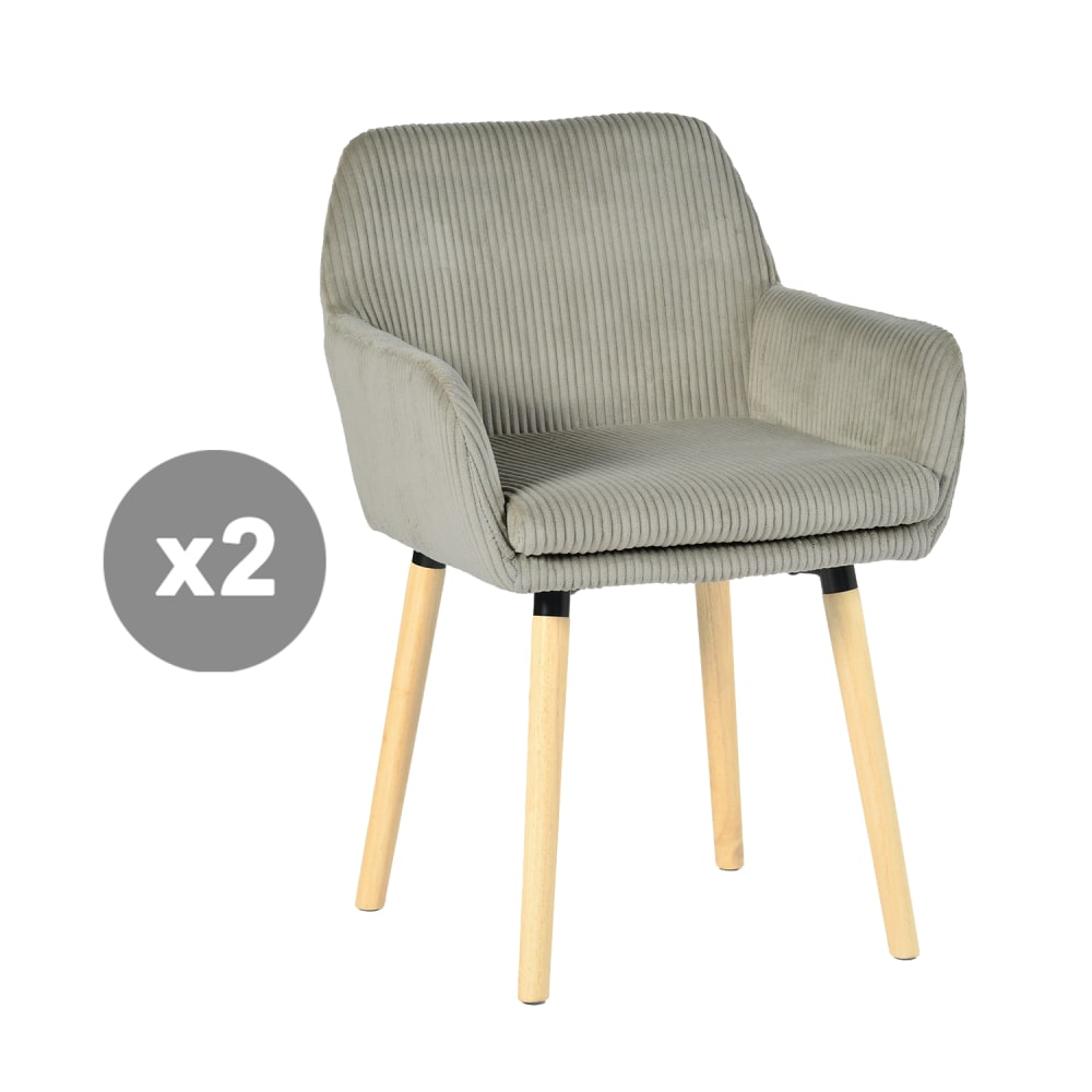 Lot de 2 chaises en tissu - scandinave