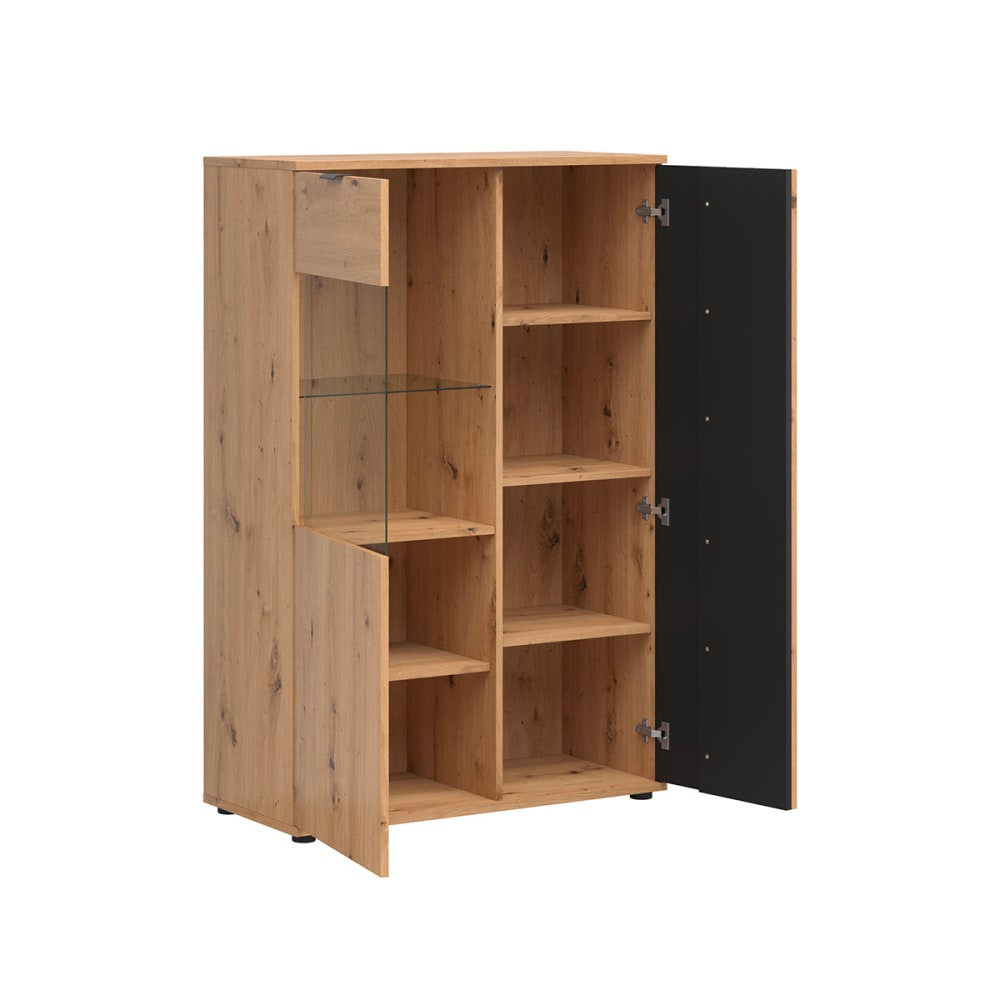 Niedriges zweitüriges Geschirrregal Spanplatten Laminat Holz -