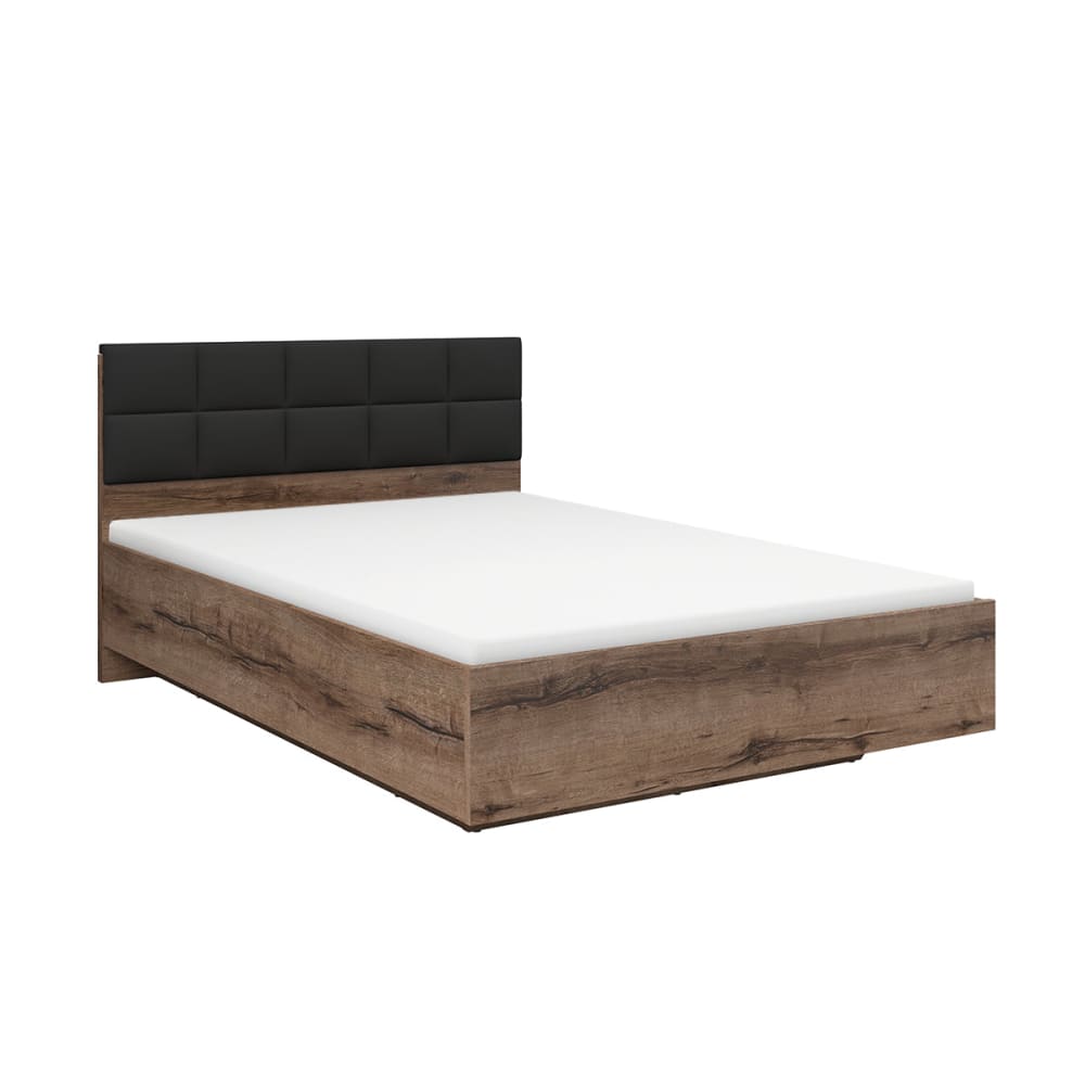 Lit 140x200 sommier inclus panneaux de particules marron Lit 140x200 sommier inclus panneaux de particules marron