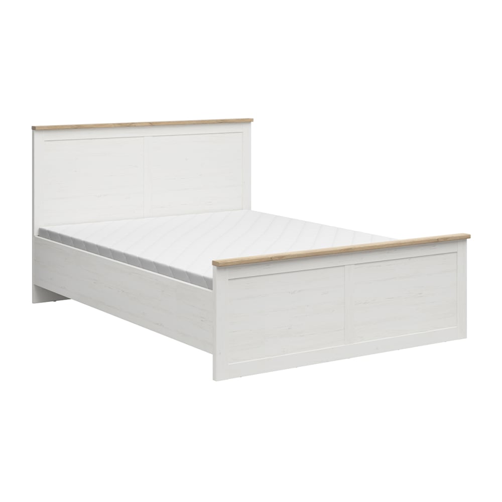 Lit 160x200 sommier inclus stratifiés blanc