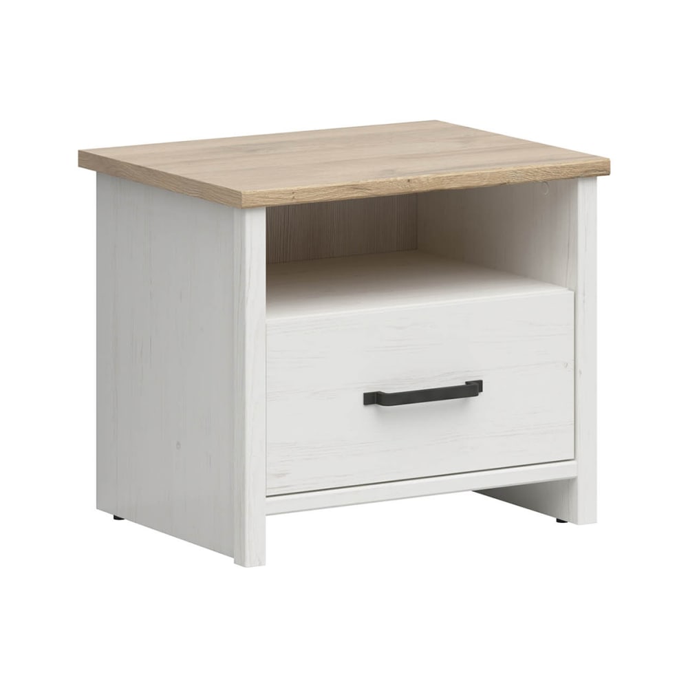 Table de chevet 1 tiroir 1 niche stratifiés blanc