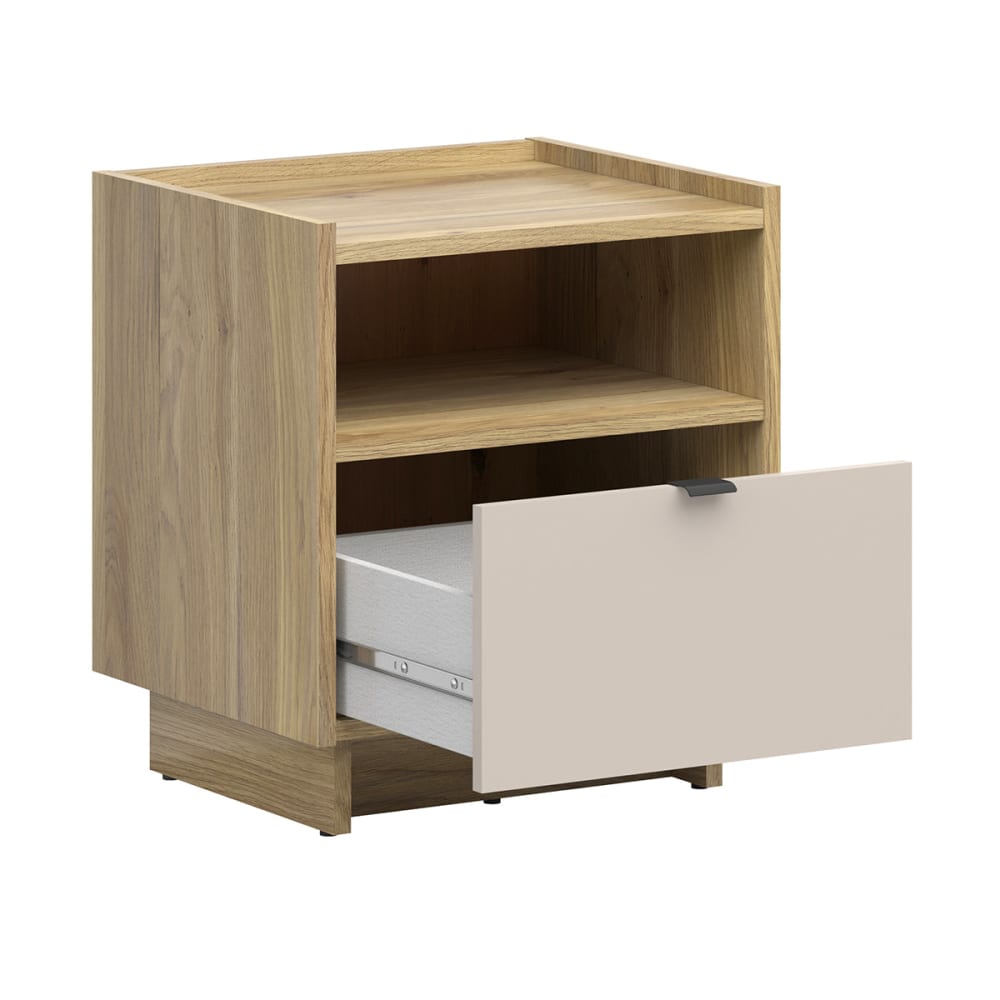 Nachttisch mit 1 Schublade und Holz Spanplatten Laminat Kaschmir