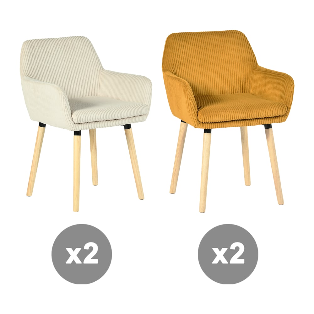 Lot de 4 chaises en tissu