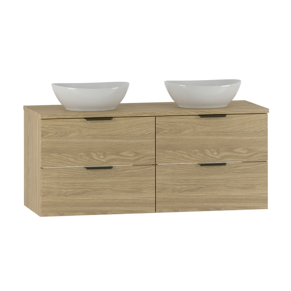 Meuble double vasque stratifiés beige