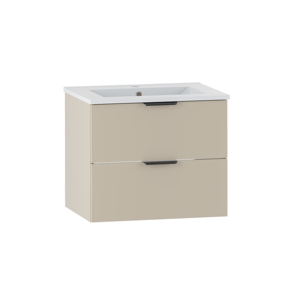 Meuble vasque encastrée stratifiés beige
