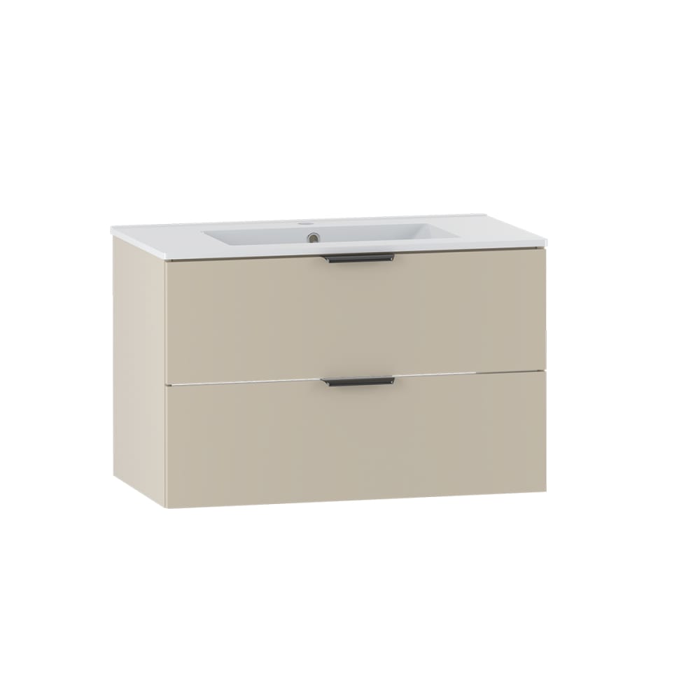 Meuble vasque encastrée stratifiés beige
