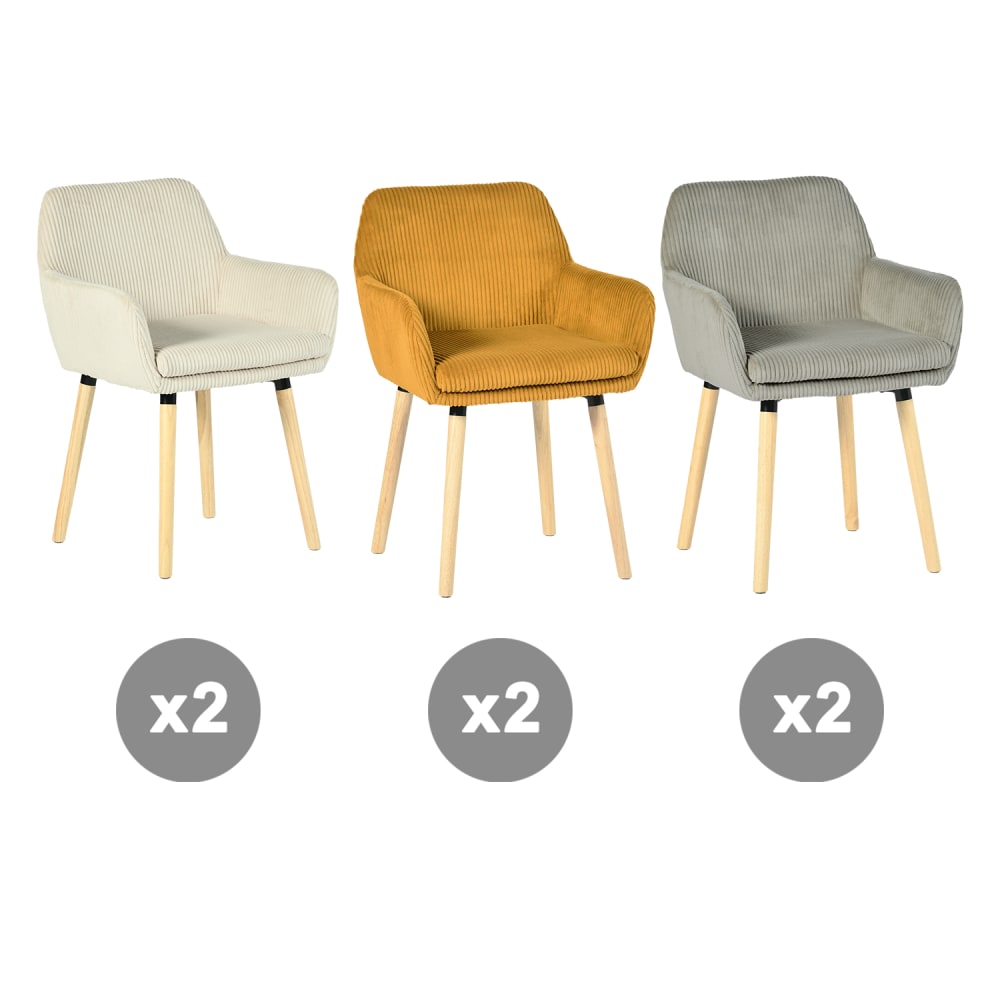 Lot de 6 chaises en tissu