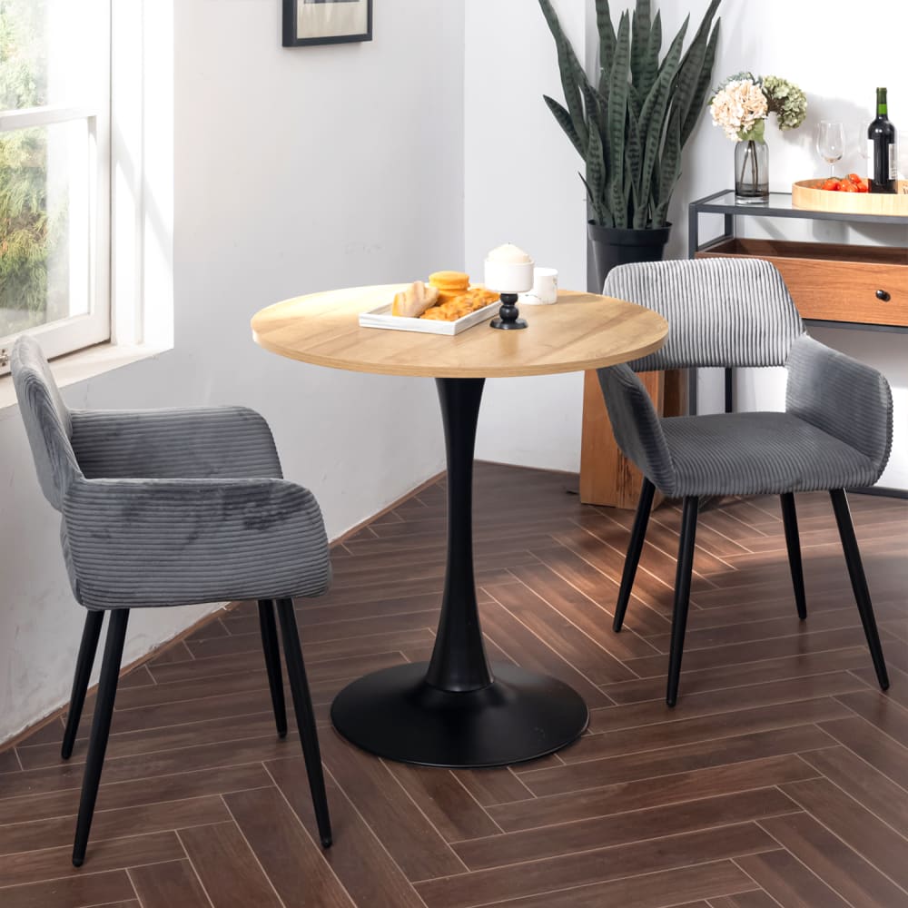Meubles Cosy 2er-Set Esszimmerstühle gepolstert Metallbeine Skandinavisch Grau style modern Grau Stoff
