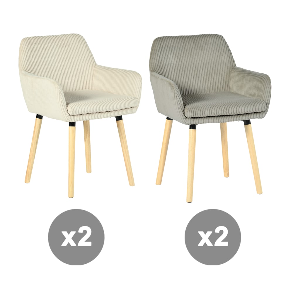 Lot de 4 chaises en tissu - scandinave