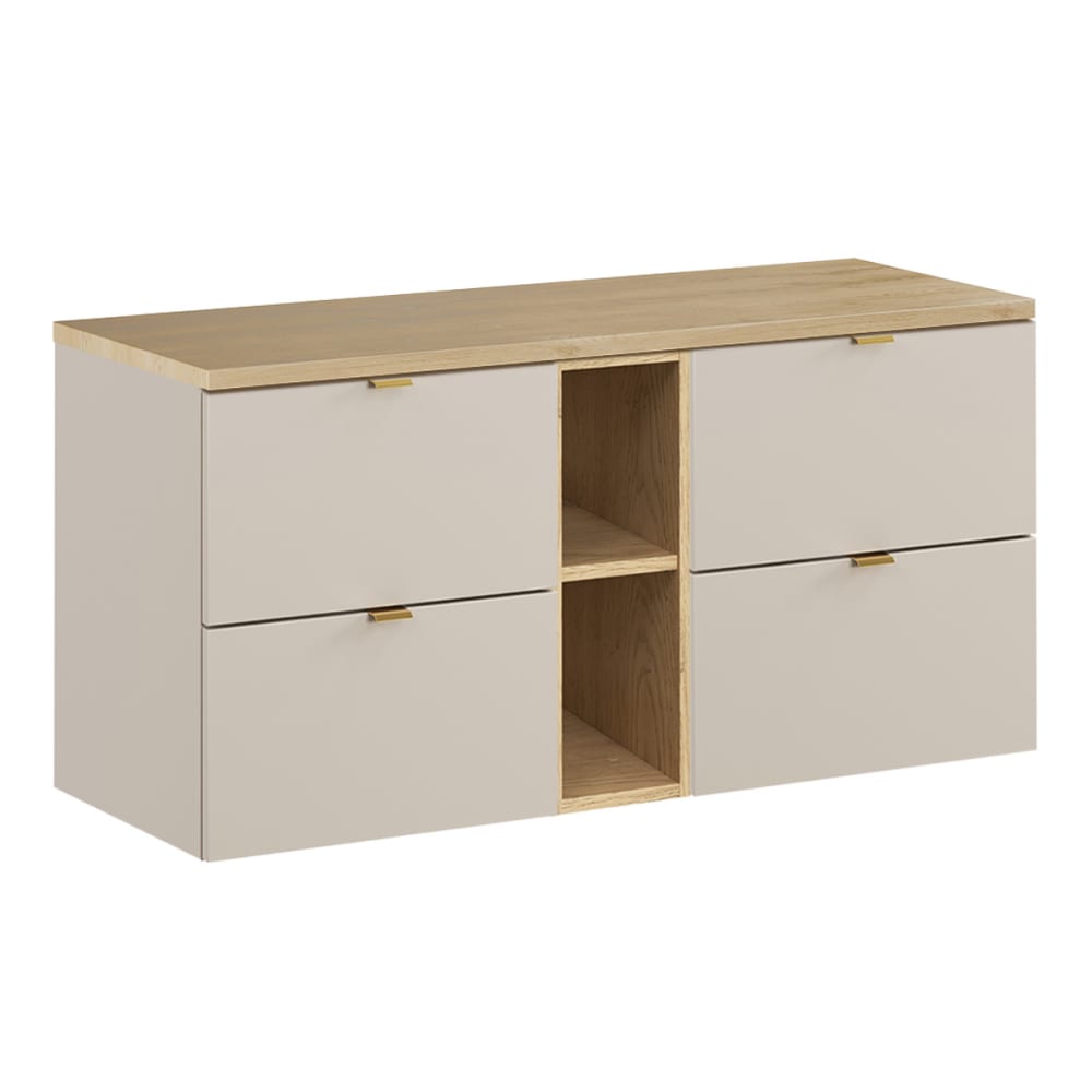 Meuble sous-vasque stratifiés beige