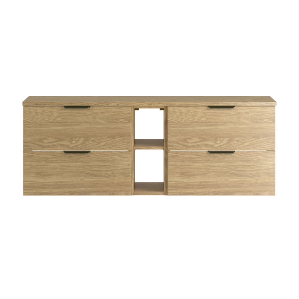 Waschtisch 140cm 2 Nischen Waschtisch Melamin Holz - Maisons Du