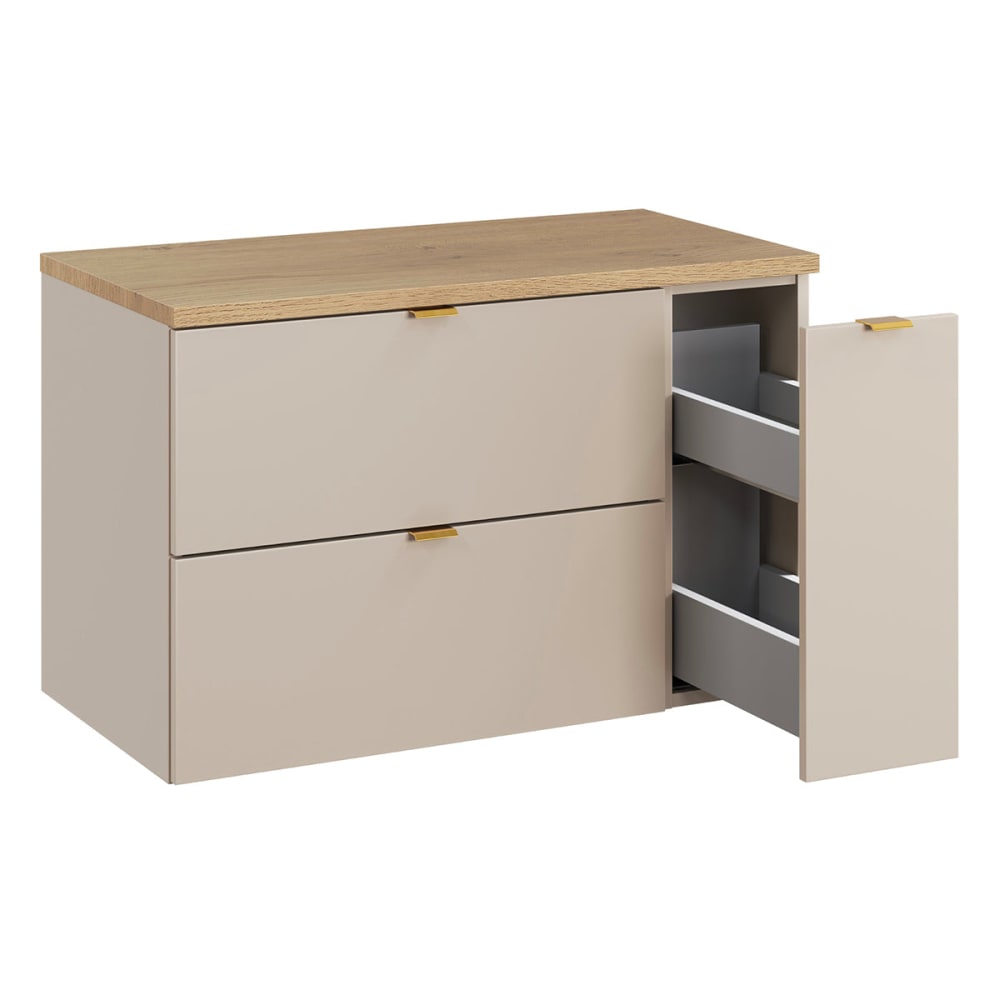 Waschbeckenunterschrank 80cm Melaminbeschichtete Platten Kaschmir