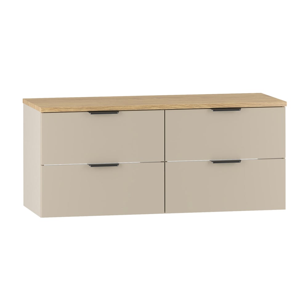 Petits meubles Waschtischunterschrank 120cm Melamin Kaschmir und Holz Beige Spanplatte