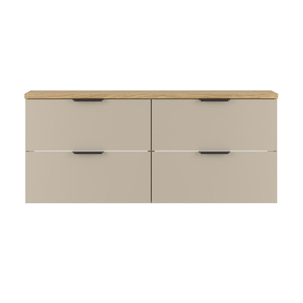Waschtischunterschrank 120cm Melamin Kaschmir und Holz - Maisons