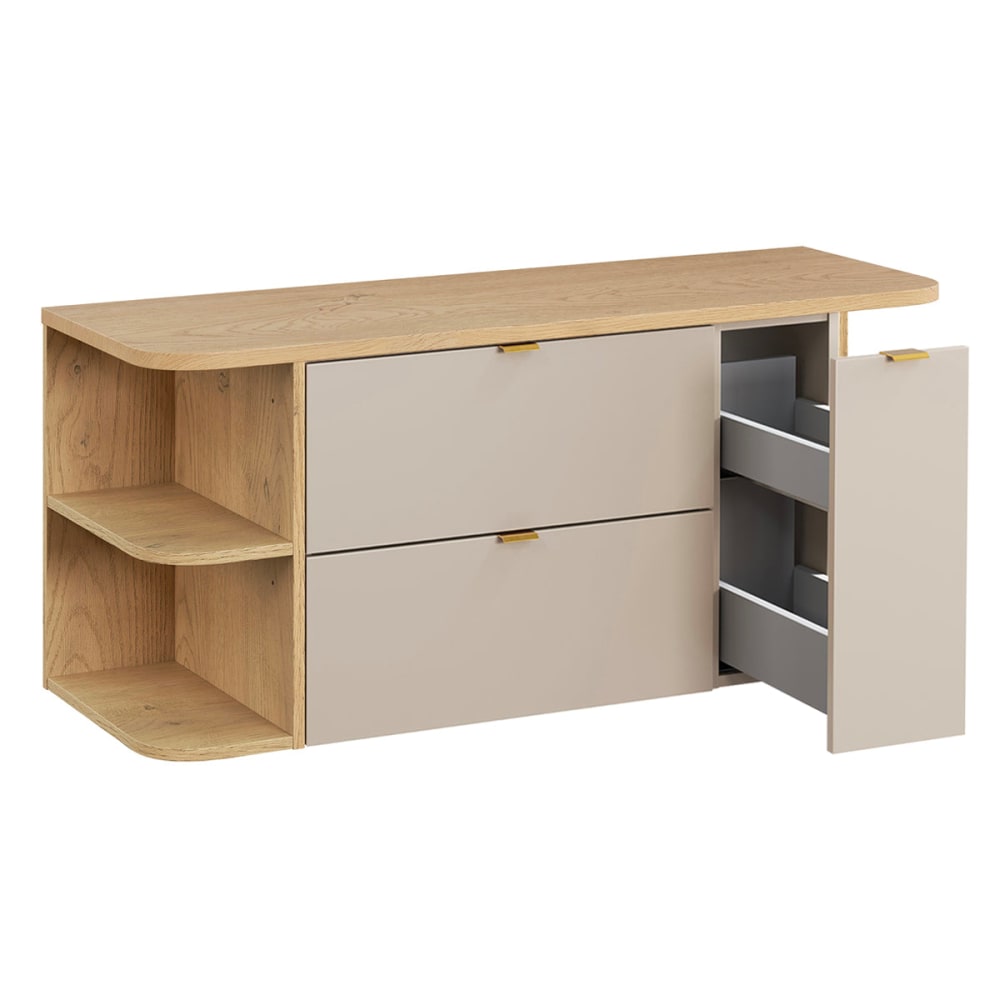 Waschtischunterschrank 120cm Melaminbeschichtete Platten Kaschmir