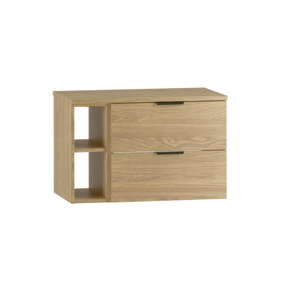Petits meubles Waschtischunterschrank 80cm 2 Nischen Melamin Holz Braun Spanplatte