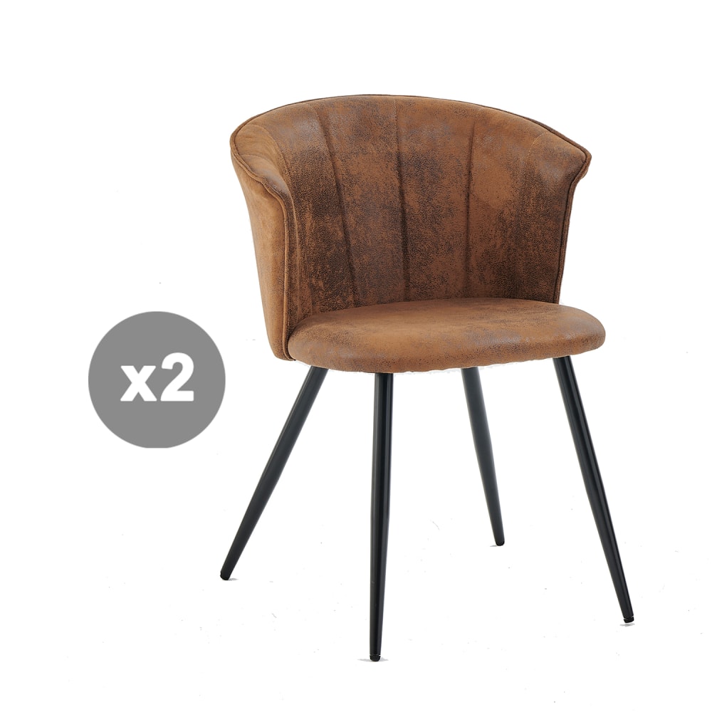 Lot de 2 chaises en microfibre