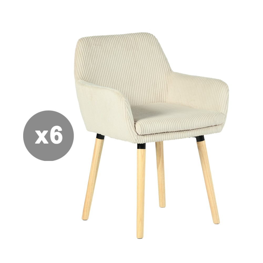 Lot de 6 chaises en tissu - scandinave
