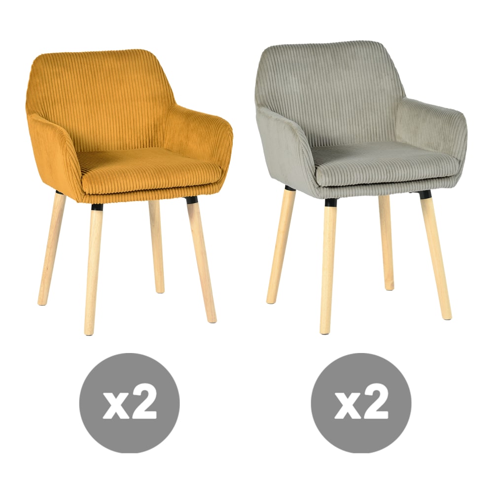 Lot de 4 chaises en tissu